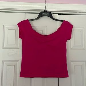 Runched hot pink top